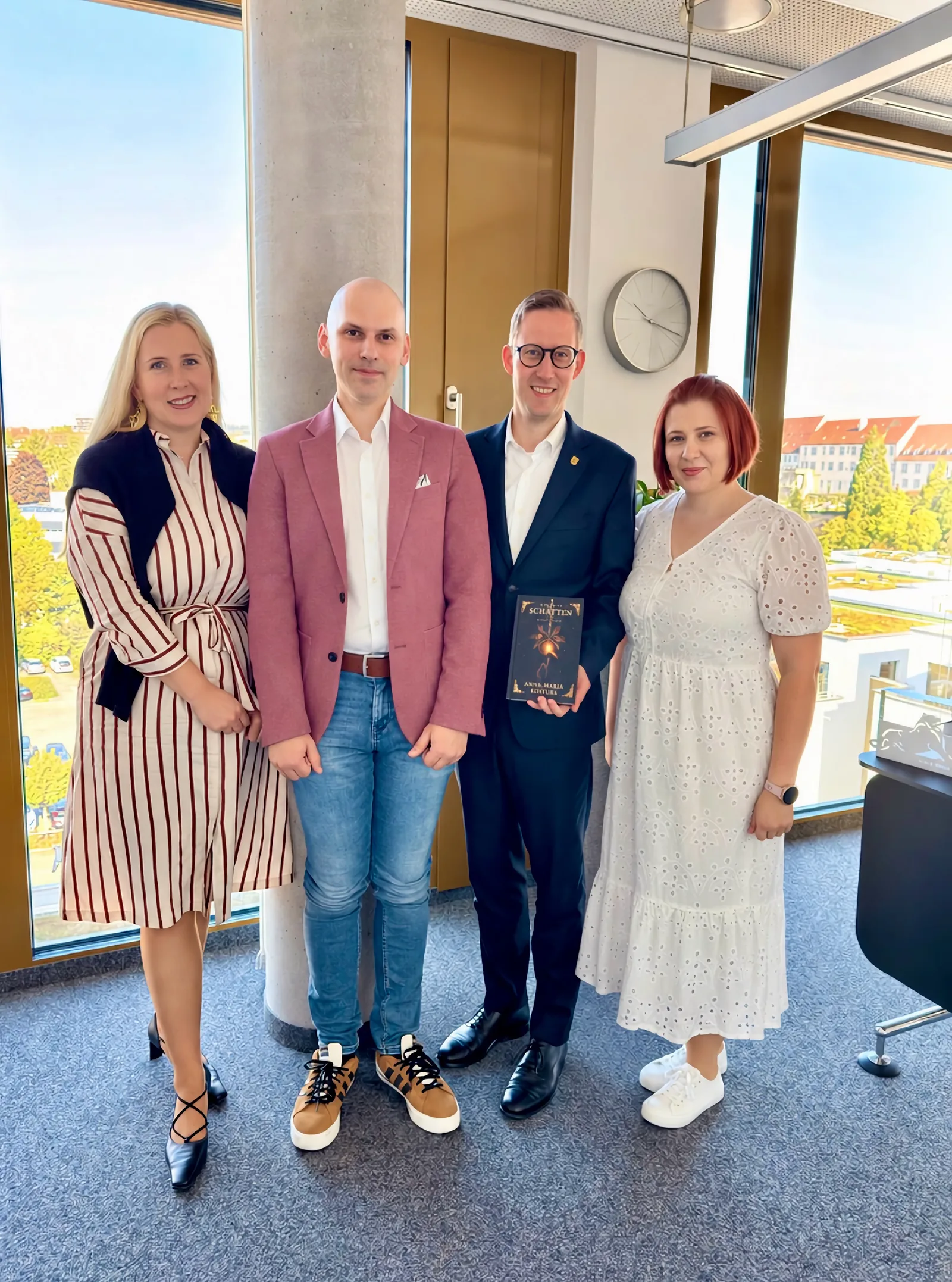Josefa von Hohenzollern-Emden, Vitalii Kostiuk, Lord Mayor Tobias Degode and Anna-Mariia Kostiuk (from left)